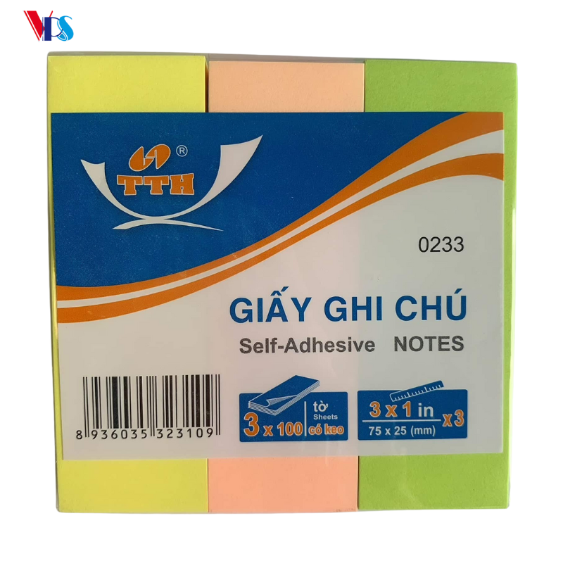 Giấy Ghi Chú 3 màu dạ TTH 0233