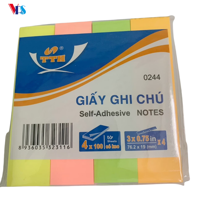 Giấy Ghi Chú 4 màu dạ TTH 0244