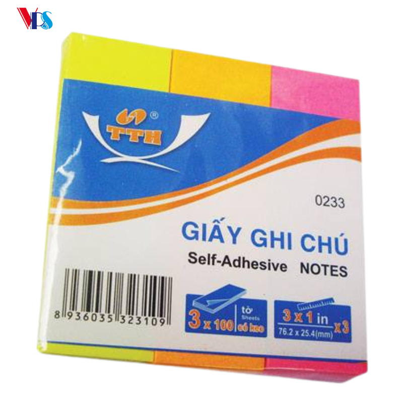 Giấy Ghi Chú 3 màu dạ TTH 0233