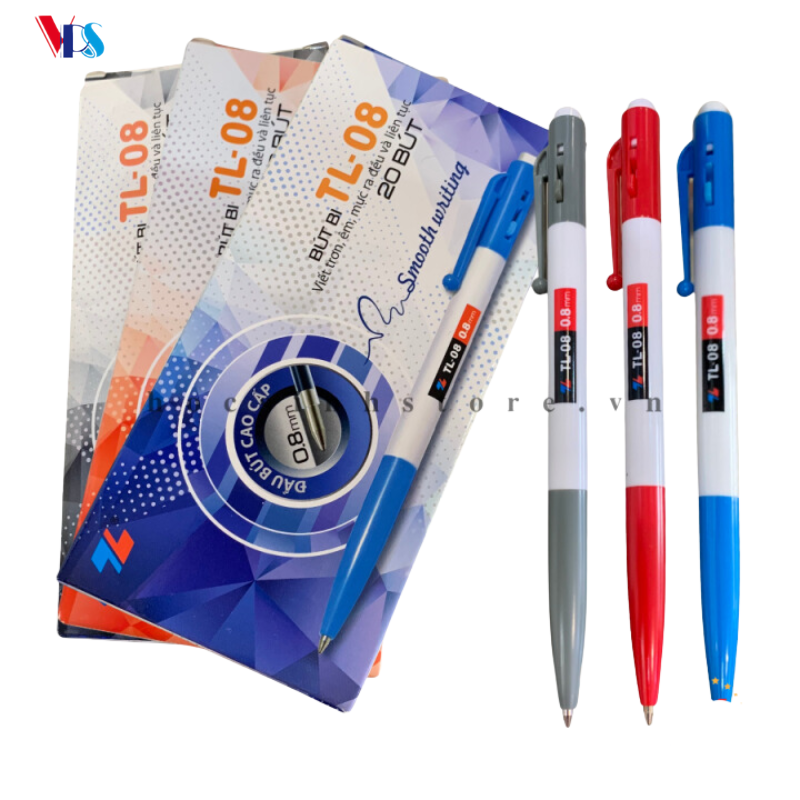 Viết bic Thiên Long 08 xanh-đỏ-đen